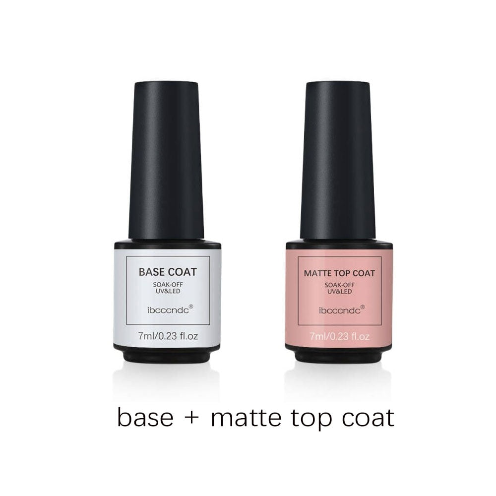 Base + top + matte top coat gel polish