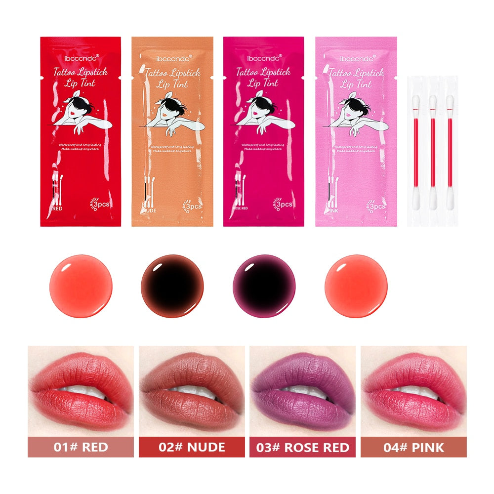 Hisopo de algodón de lápiz labial portátil 3pcs / set